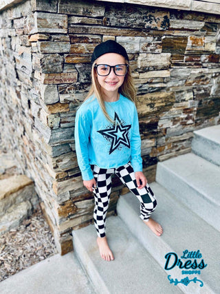 White and black Checkered leggings