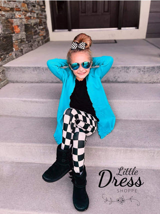 White and black Checkered leggings