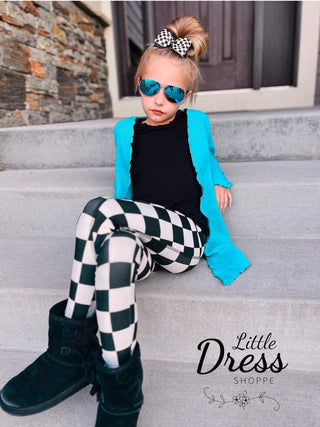 White and black Checkered leggings