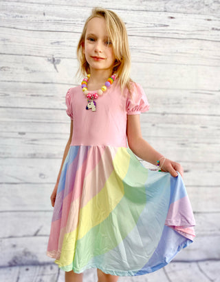 Pastel Pink Rainbow Dress