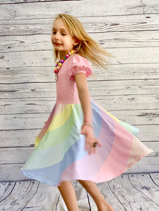 Pastel Pink Rainbow Dress