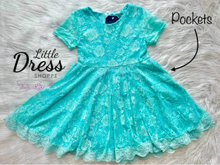 New! Teal Lace Dress