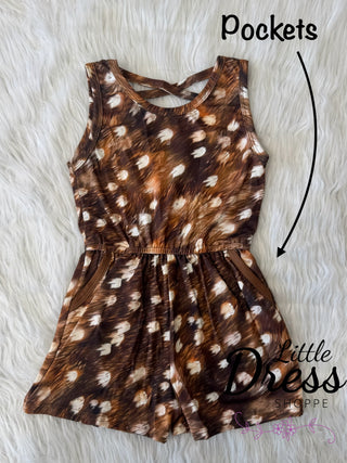 Deer Print Romper