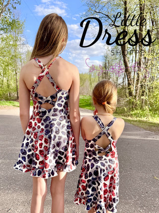 4th of July Leopard Yoga Dress
