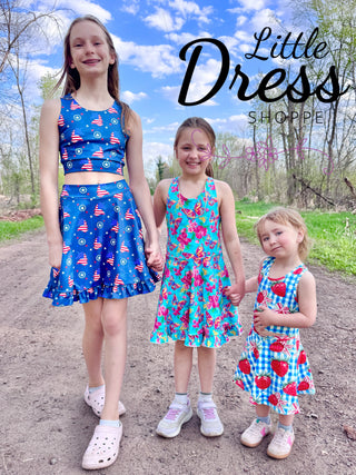 Two Piece 4th of July Strawberry Yoga Set