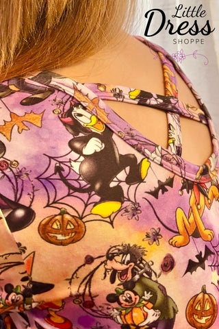 Mouse friends twirly Halloween dress