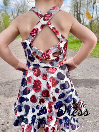4th of July Leopard Yoga Dress
