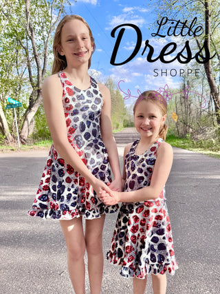 4th of July Leopard Yoga Dress