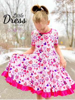 Valentines Day Love Twirly Dress