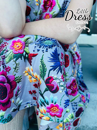 Embroidery Style Twirly Floral Dress