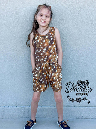 Deer Print Romper