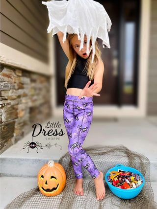 Purple Spider Halloween Leggings