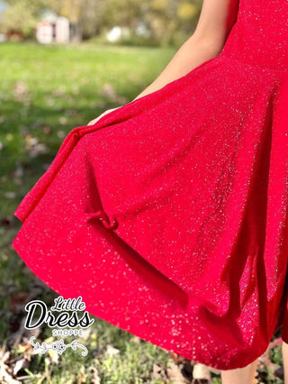 Red Sparkle Twirly Dress Adult and Kids Sizes!