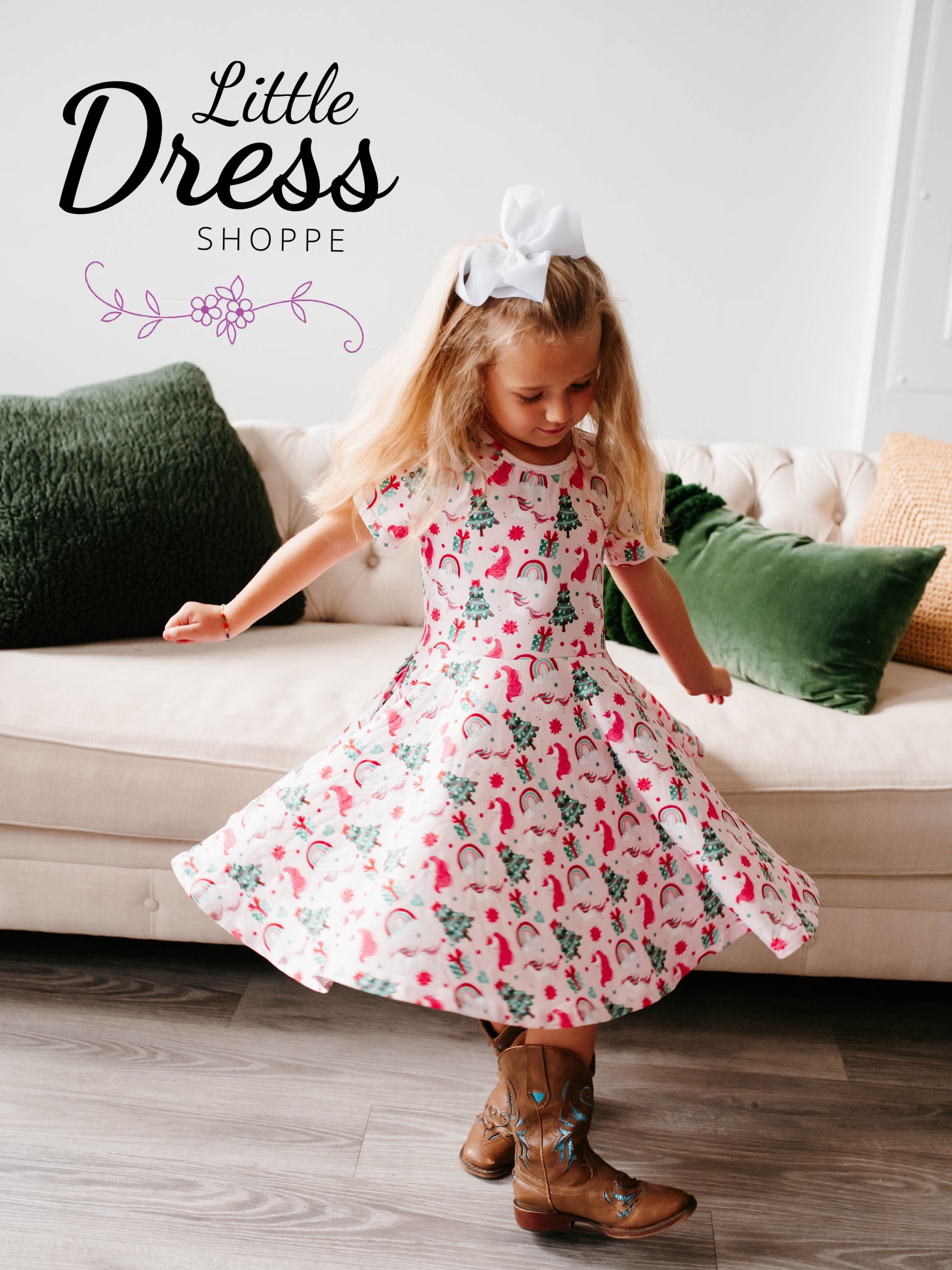 Unicorn Rainbow Twirly Christmas Dress 7 Unicorn Rainbow Twirly Christmas Dress 7