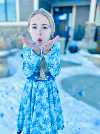 Snow Princess Twirly Dress with Pockets