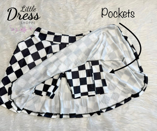 Black and White Checker Skort