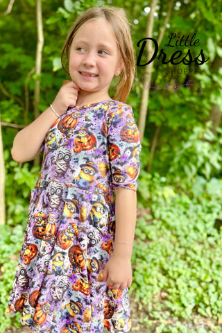 Yellow Guy Halloween Twirly Dress