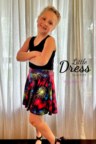 Halloween Spider Web Twirly Skort