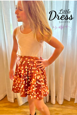 Deer Print Twirly Skort
