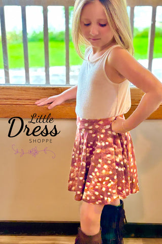 Deer Print Twirly Skort