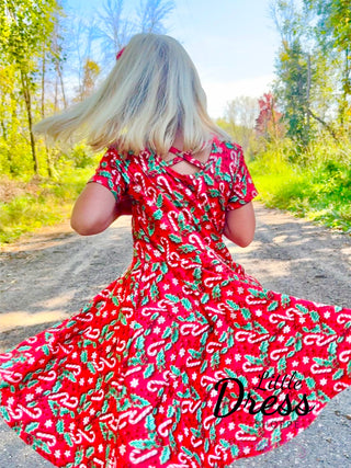 Embroidered Candy Cane Dress