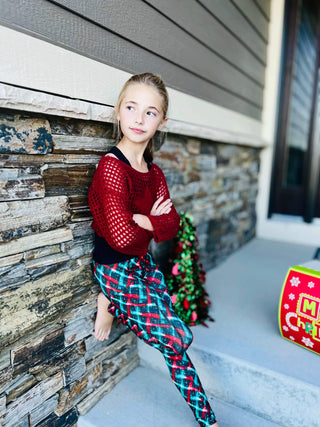 Holiday plaid leggings