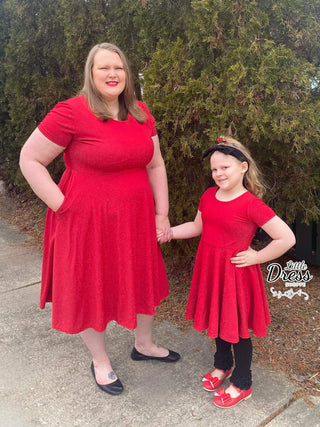 Red Sparkle Twirly Dress Adult and Kids Sizes!