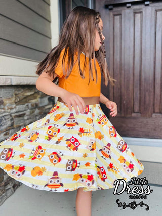 Fall Owl Twirly Dress