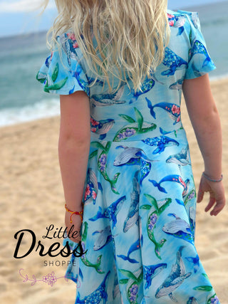 Floral Whale Twirly Dress