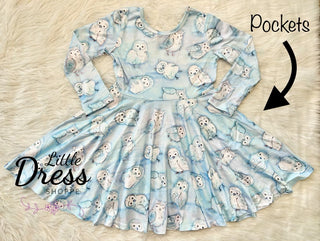 Long Sleeve Snowy Owl Dress