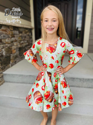 Fall Apple Twirly Dress