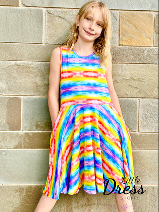 Tie Dye Rainbow Tank Dress