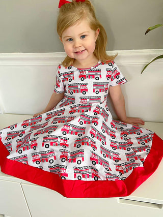 Firetruck Twirly Dress