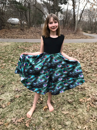 Peacock Twirly Dress