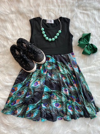 Peacock Twirly Dress