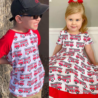 Firetruck Twirly Dress