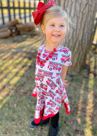 Firetruck Twirly Dress