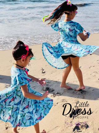 Floral Whale Twirly Dress