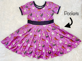 Halloween  Chickens Twirly Dress