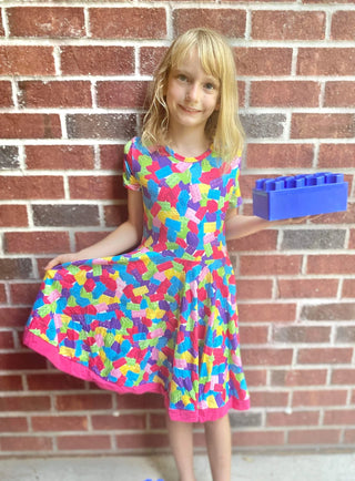 Building brick themed dress