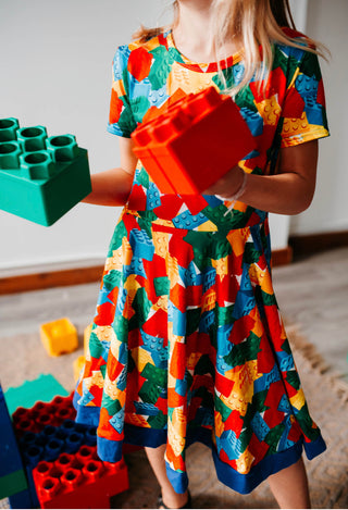 Building brick themed dress