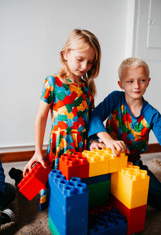 Building brick themed dress