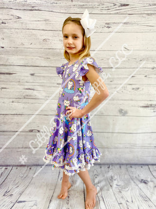 Caticorn purple twirly Dress