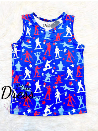 4th of July Army Guys Twirly Dress and Tank