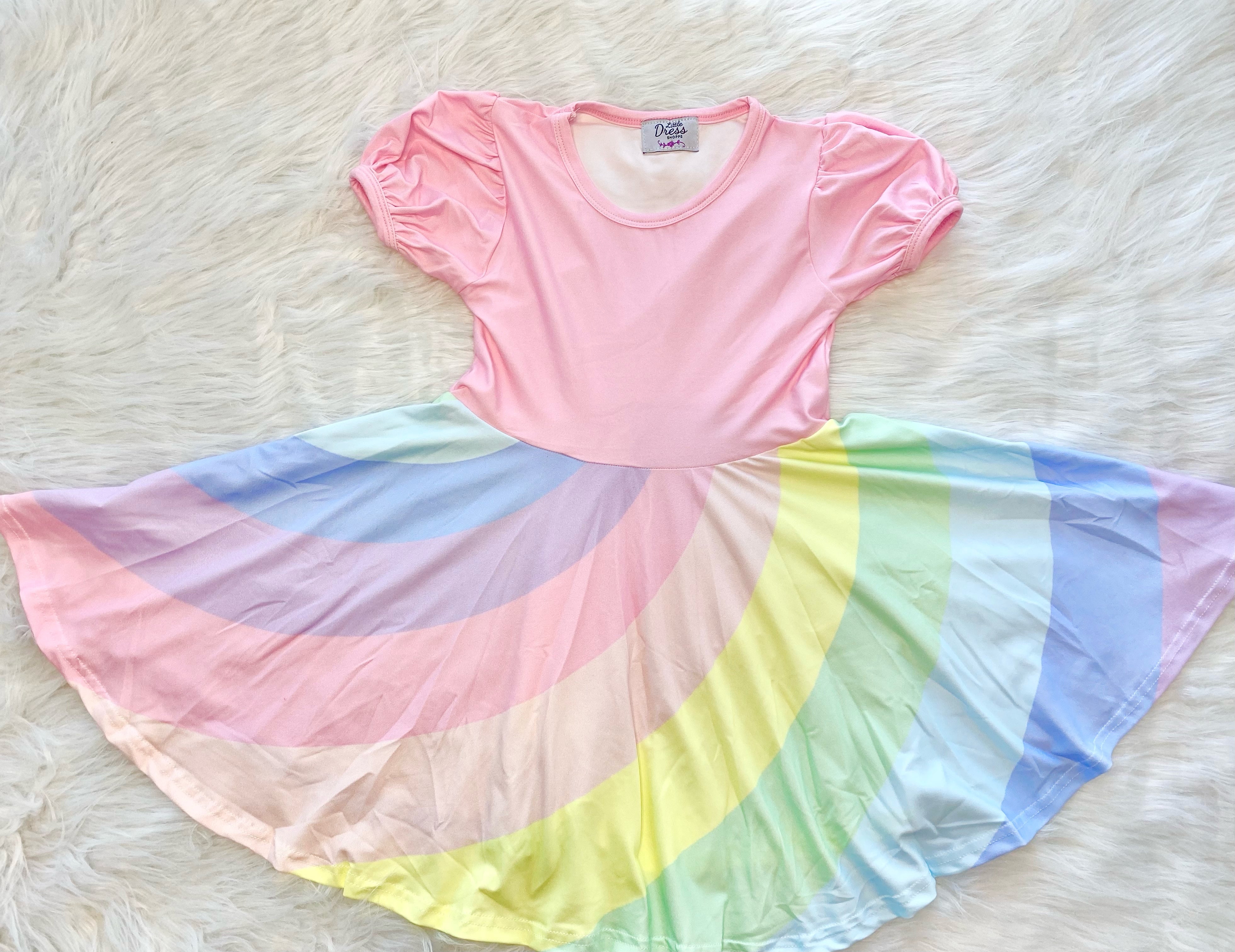 Pastel Pink Rainbow Dress 3T Pastel Pink Rainbow Dress 3T