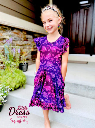 Sparkly Dino Twirly Dress