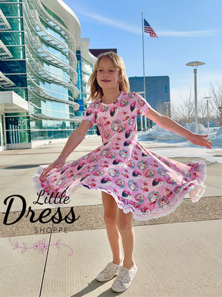 Little Dress Shoppe, LLC Woodland Creatures Twirly Dress 3