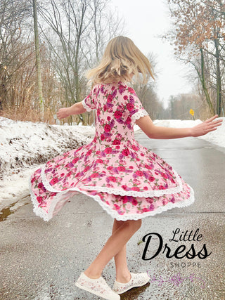 Floral lace Dress 2 tiered 3 Floral lace Dress 2 tiered 3