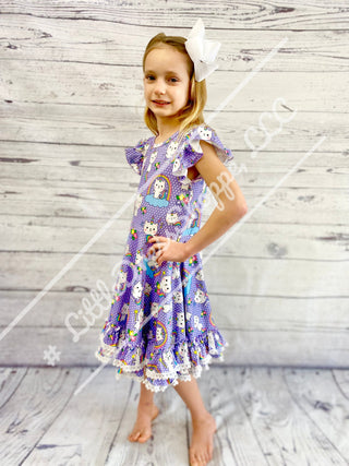 Caticorn purple twirly Dress