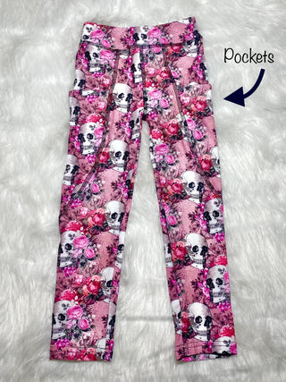 Halloween Skull Pink Leggings